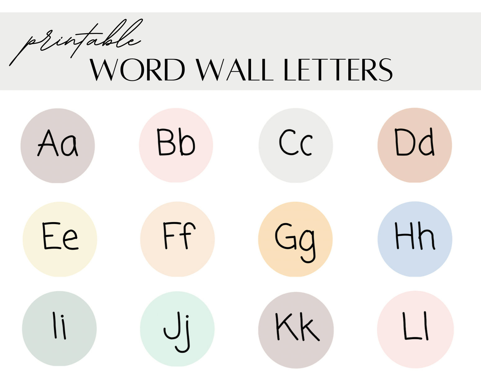 Printable Classroom Word Wall Alphabet Letter Display - Etsy inside Alphabet Word Wall Printable