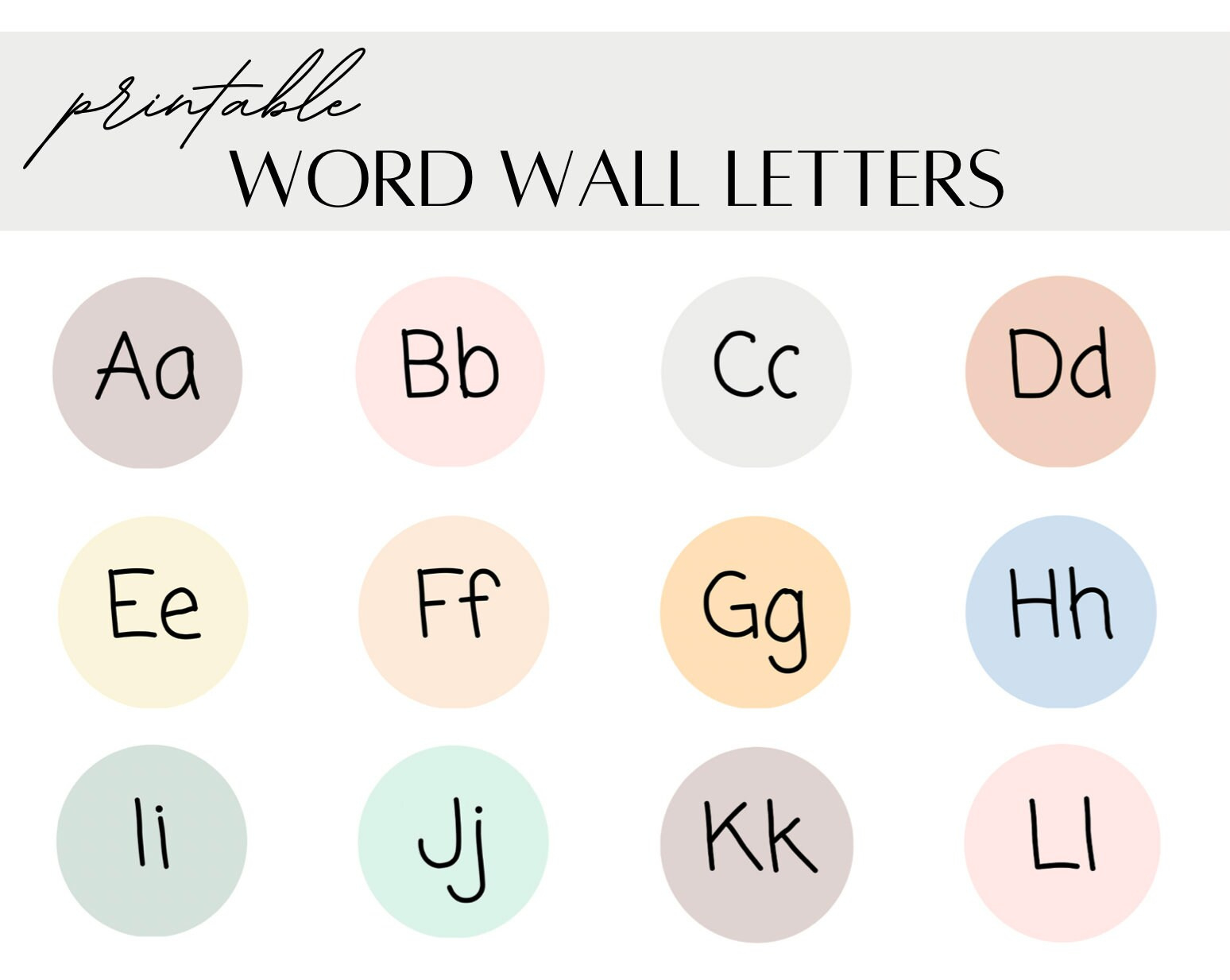 Printable Classroom Word Wall Alphabet Letter Display - Etsy with Printable Alphabet Letters For Word Wall