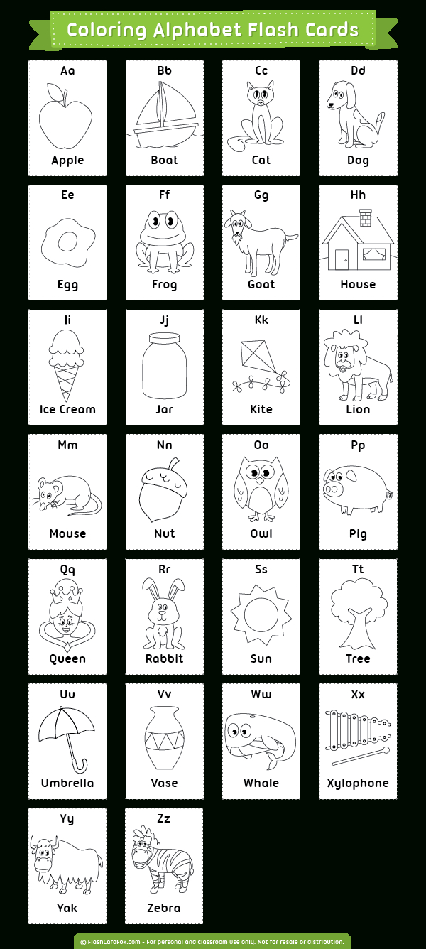 Printable Coloring Alphabet Flash Cards in Free Printable Alphabet Flash Cards To Color