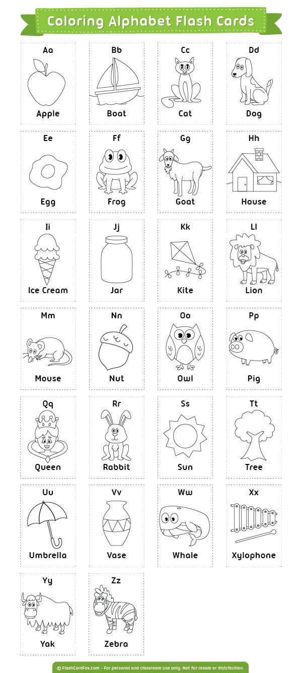 Printable Coloring Alphabet Flash Cards intended for Free Printable Alphabet Flash Cards to Color