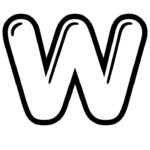 Printable Coloring Pages – Letter W – Bubble Letters In Big Printable Alphabet Letters W