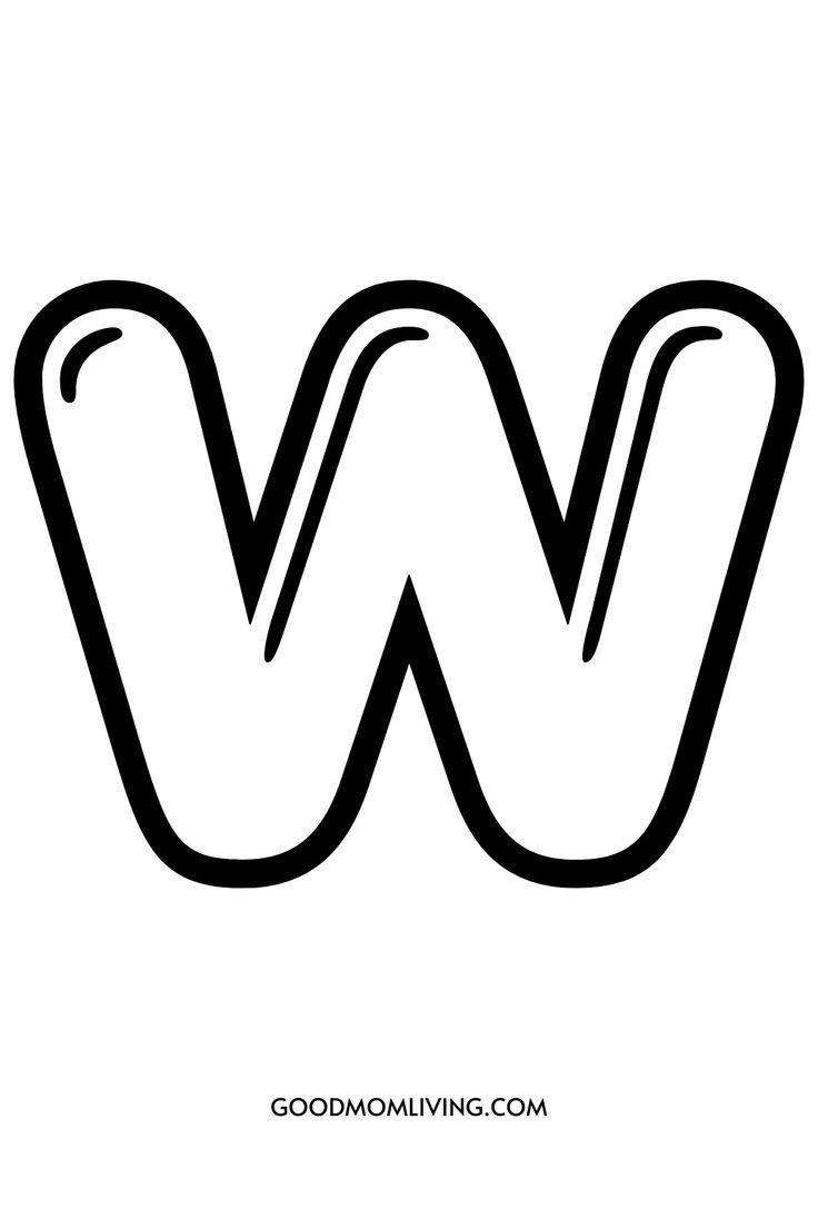 Printable Coloring Pages – Letter W – Bubble Letters in Big Printable Alphabet Letters W