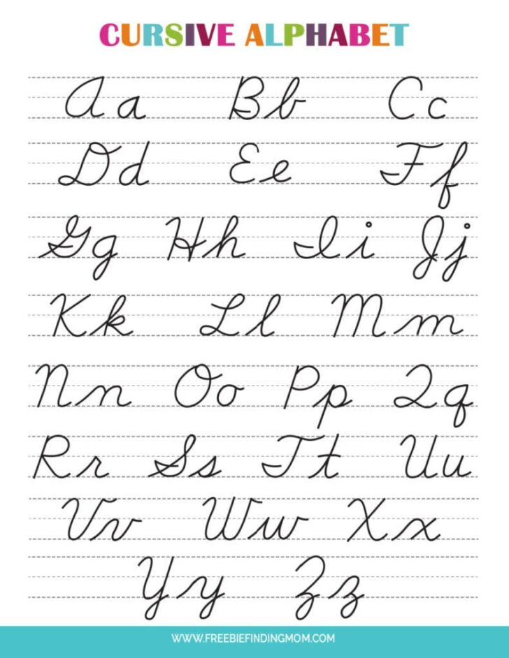 Cursive Alphabet Template Printable