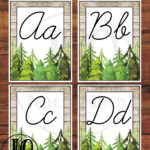 Printable Full Page Alphabet, Classroom Decor, Woodland Theme Pertaining To Alphabet Posters Printable Cursive Letters For Classroom Display