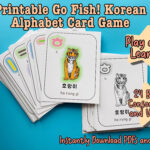 Printable Go Fish Korean Alphabet Cards For Learning And Playing With Regard To Alphabet Go Fish Game Printable