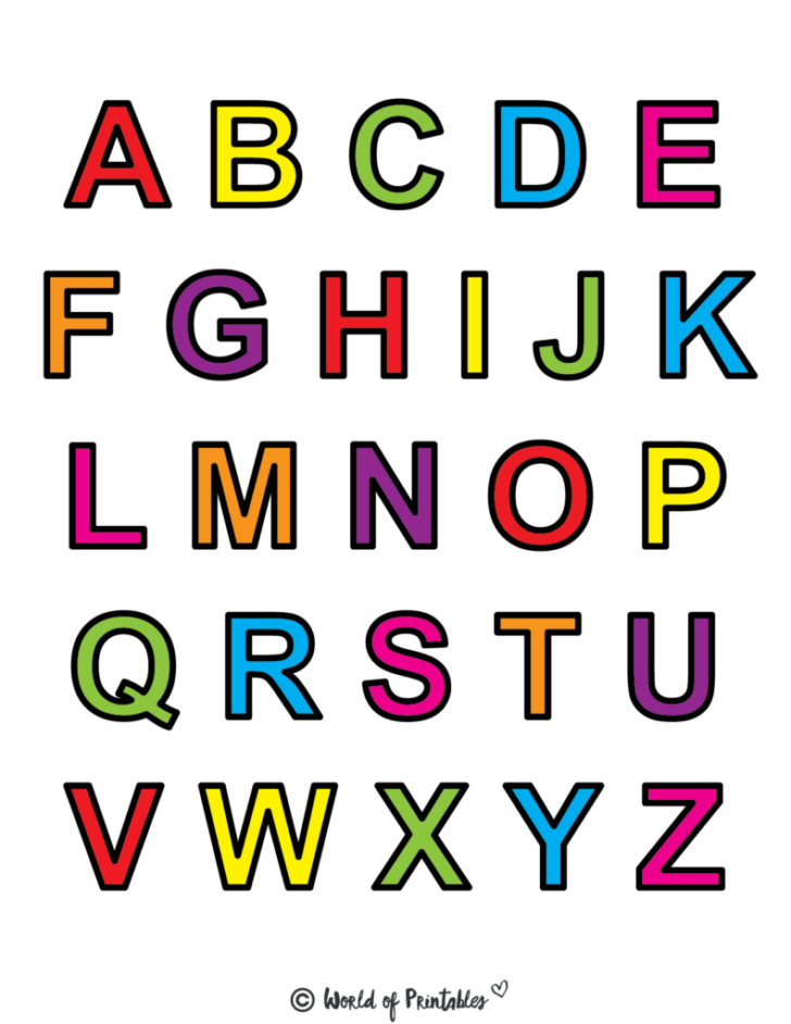 Printable Colored Letters of the Alphabet