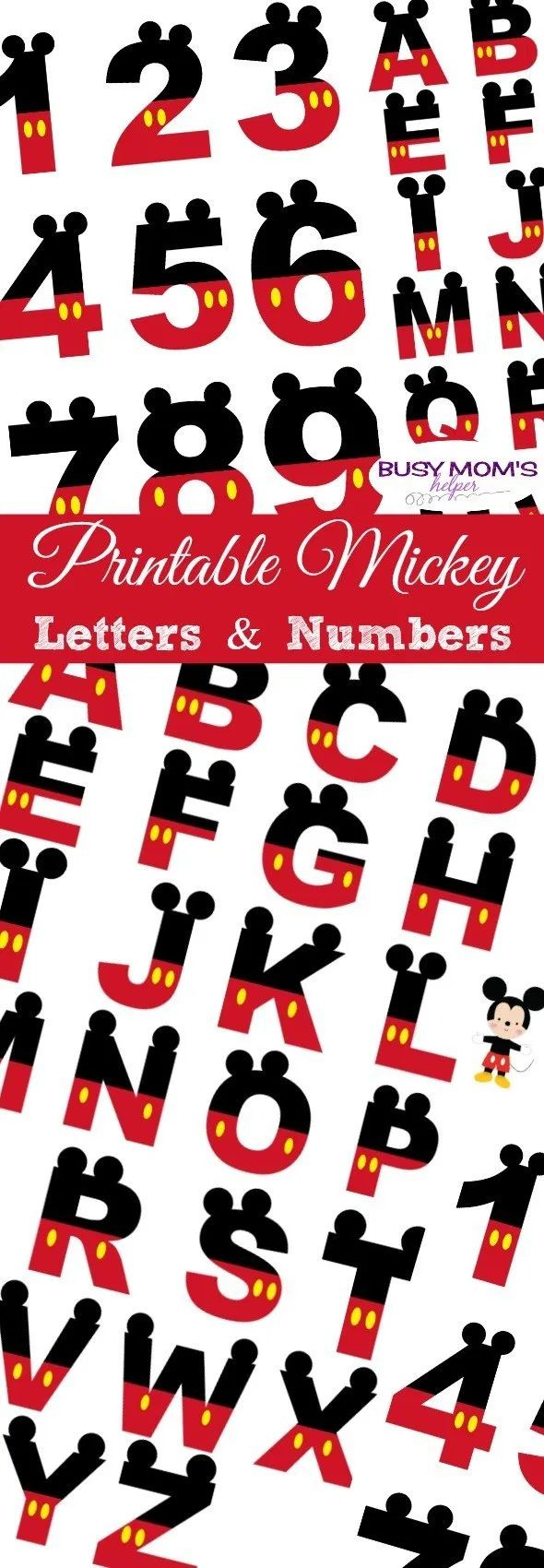 Printable Mickey Numbers &amp;amp; Letters - Busy Mom&amp;#039;S Helper with Mickey Mouse Alphabet Printable