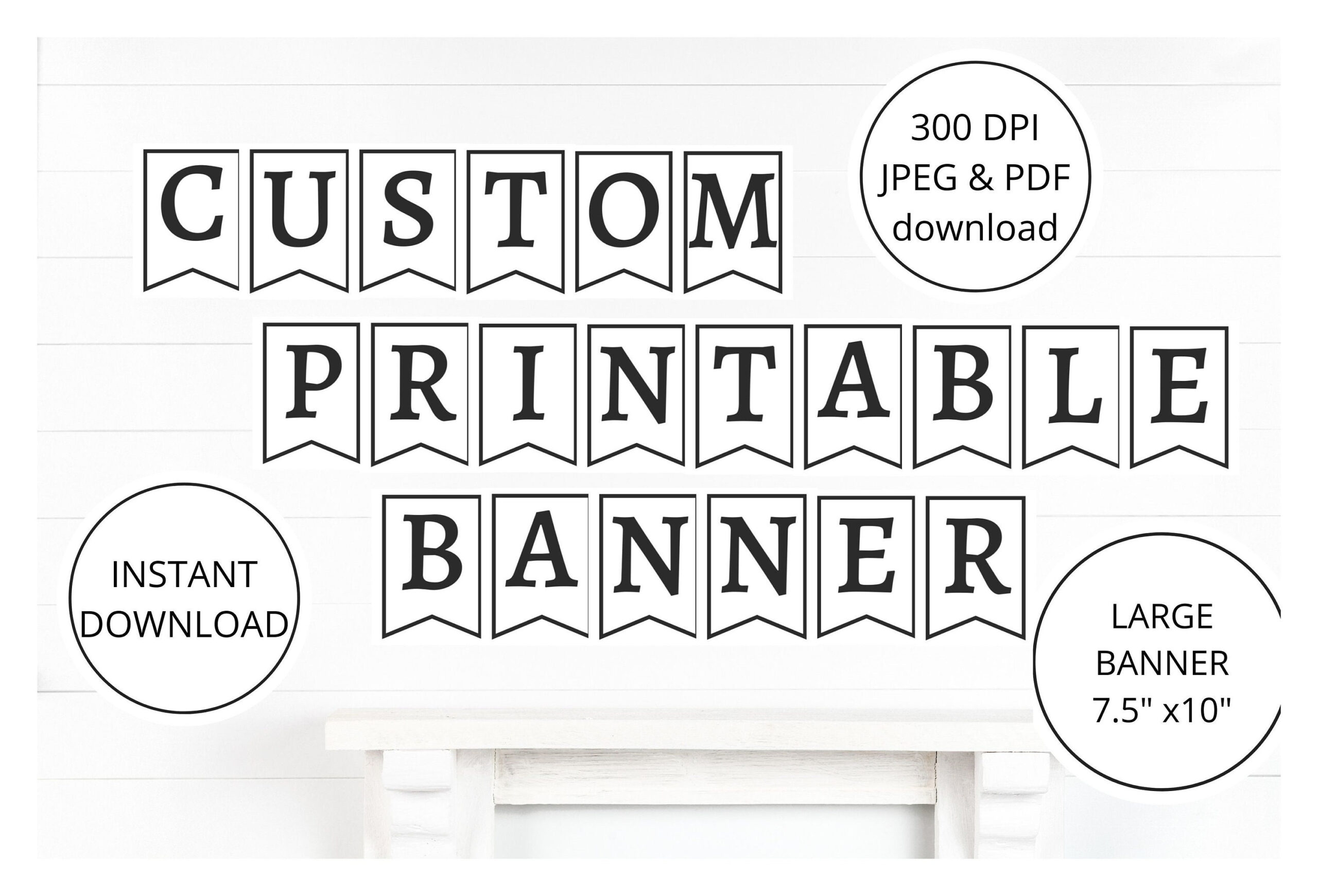 Printable Pdf Banner, Printable Alphabet Letter Banner, Printable in Free Alphabet Bunting Printable