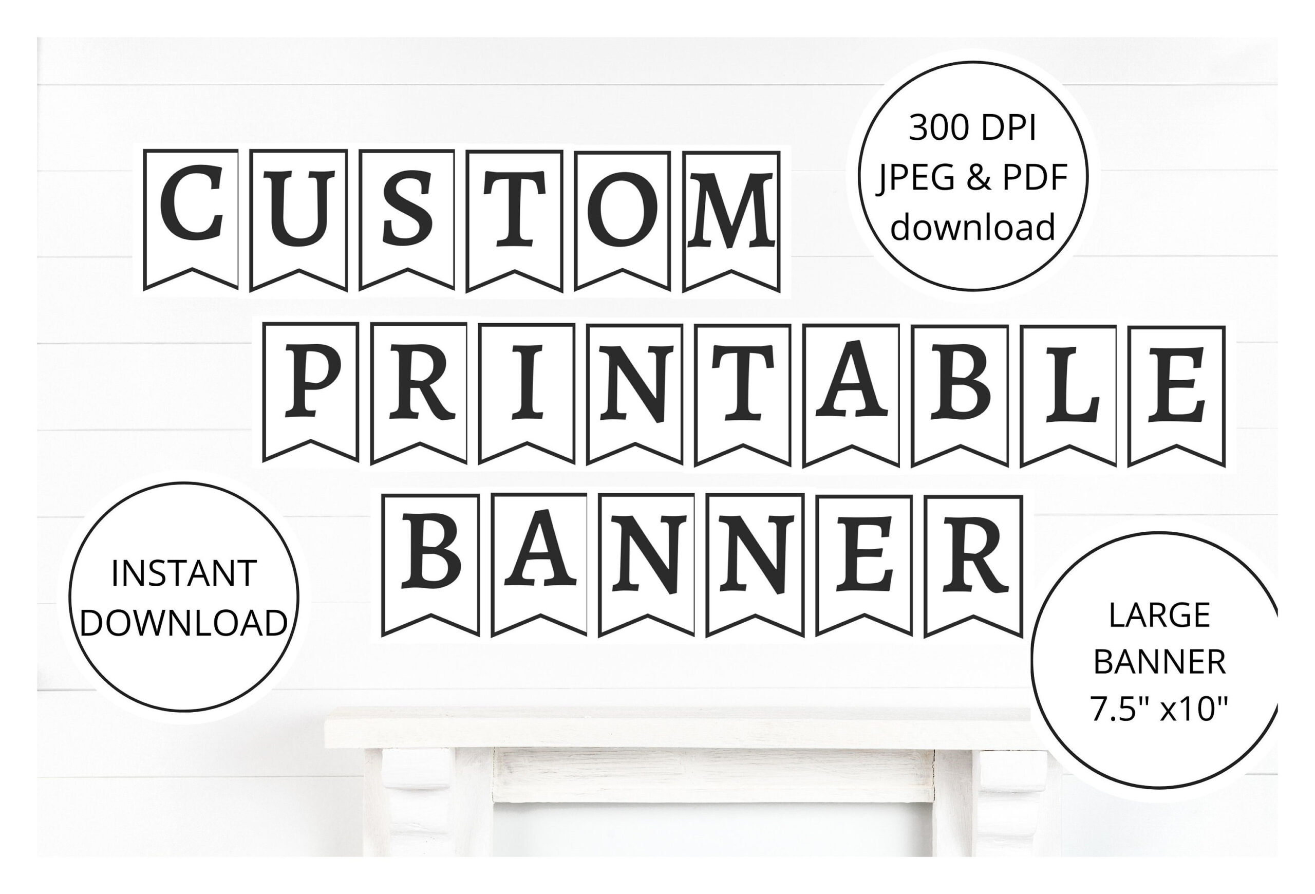 Printable Pdf Banner, Printable Alphabet Letter Banner, Printable with Free Printable Alphabet Bunting