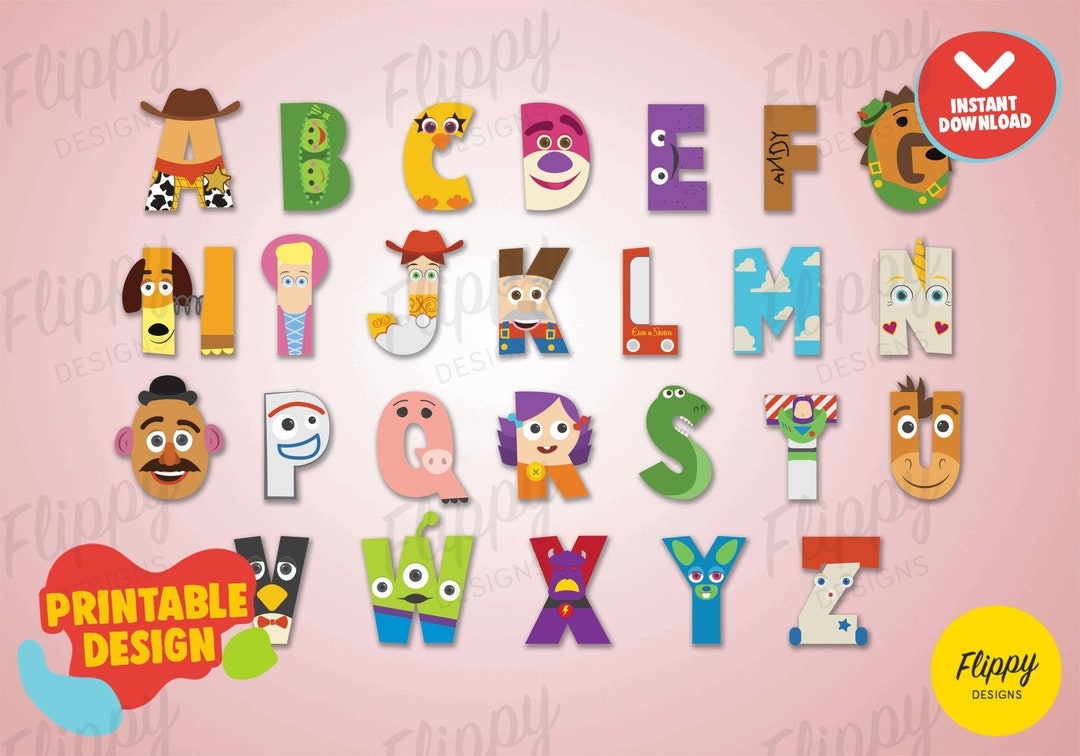 Printable Toy Story Alphabet / Instant Download/ Printable Design with Printable Toy Story Alphabet Letters