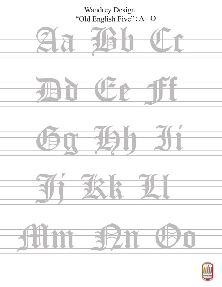 Old English Calligraphy Alphabet Printable