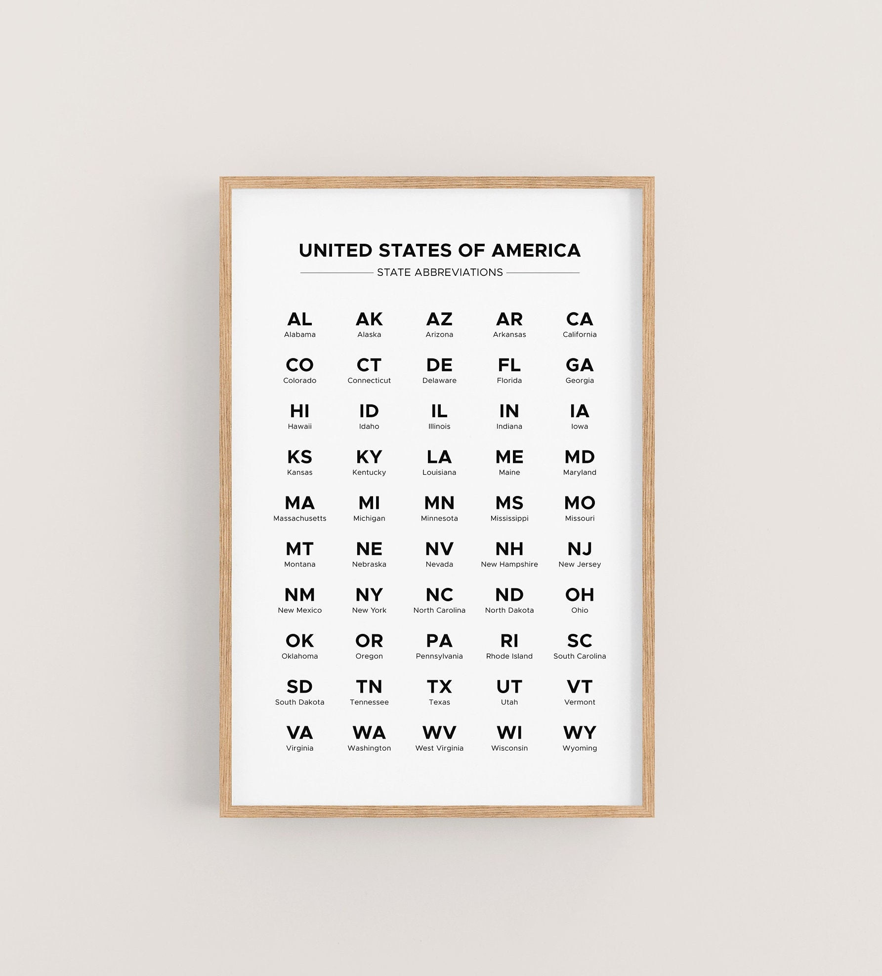 Printable Us State Abbreviation Chart In Alphabetical Order. List intended for Printable States In Alphabetical Order