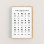 Printable Us State Abbreviation Chart In Alphabetical Order. List Pertaining To List Of States In Alphabetical Order Printable