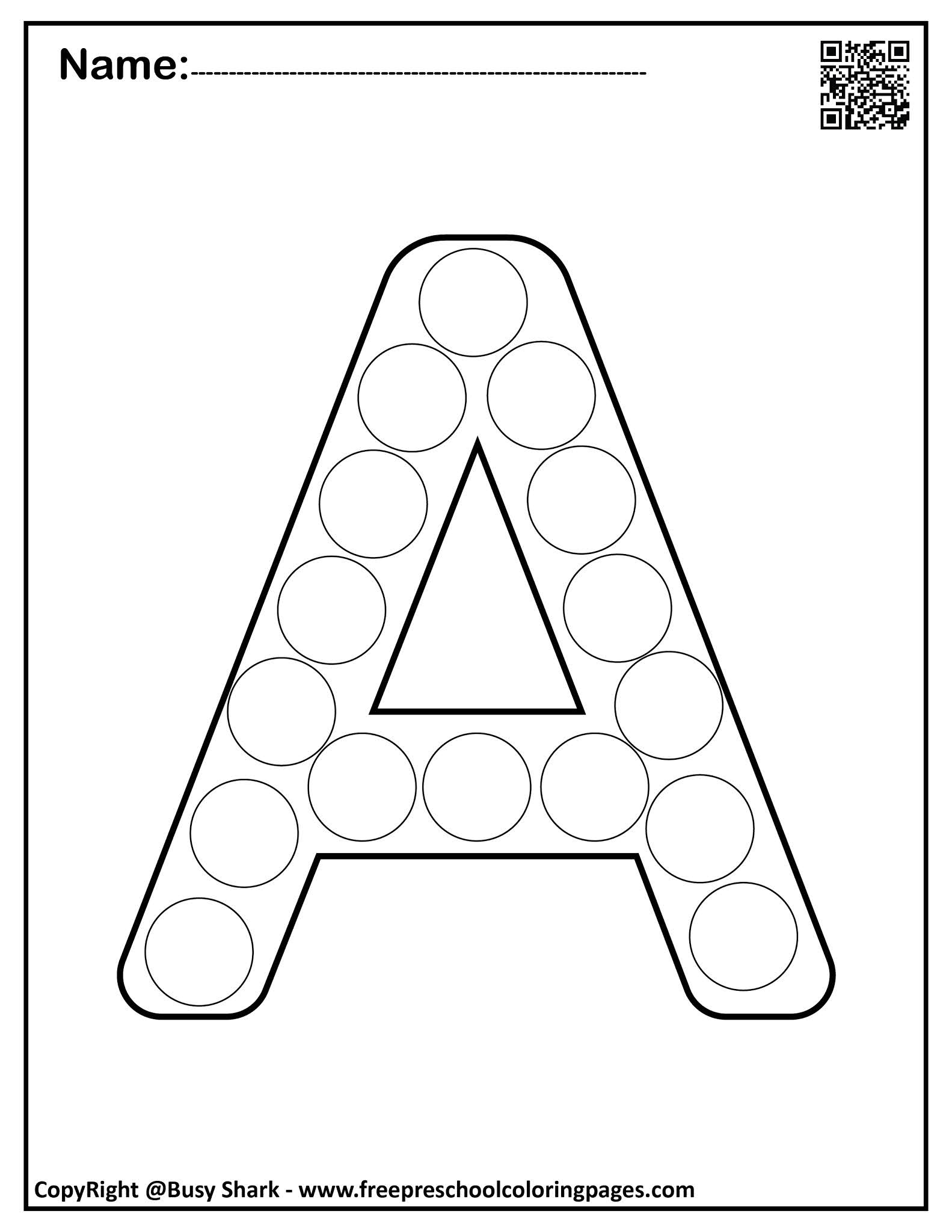 Set Of Letter A &amp;quot;10 Free Dot Markers Coloring Pages&amp;quot; pertaining to Free Dot Marker Alphabet Printable