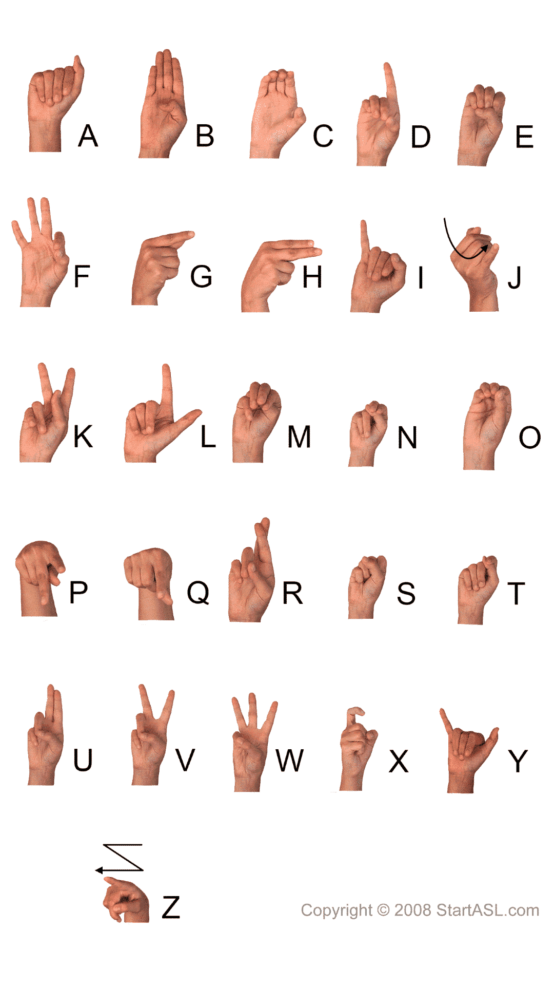 Sign Language Alphabet | 6 Free Downloads To Learn It Fast | Start Asl for Printable ASL Alphabet Chart