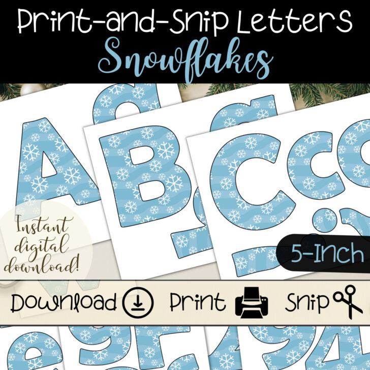 Printable Snowflake Alphabet Letters