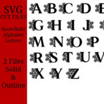 Snowflake Initial Svg. Alphabet Svg Files For Cricut, Font Svg For Printable Snowflake Alphabet Letters