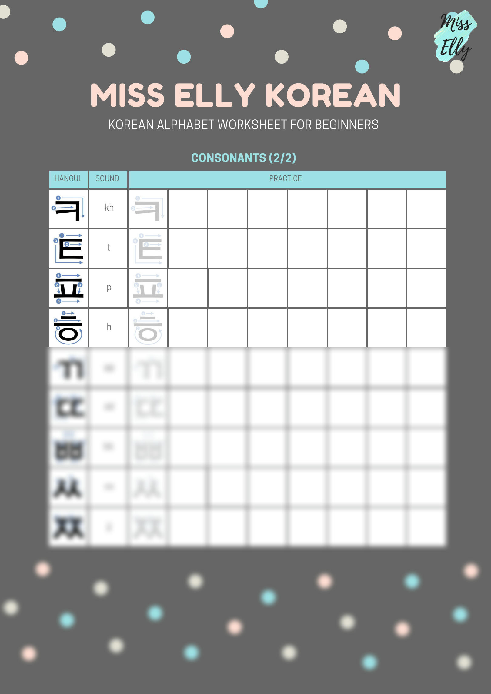 Solution: Korean Alphabet Worksheet For Beginners 1 - Studypool intended for Printable Korean Alphabet Worksheets For Beginners