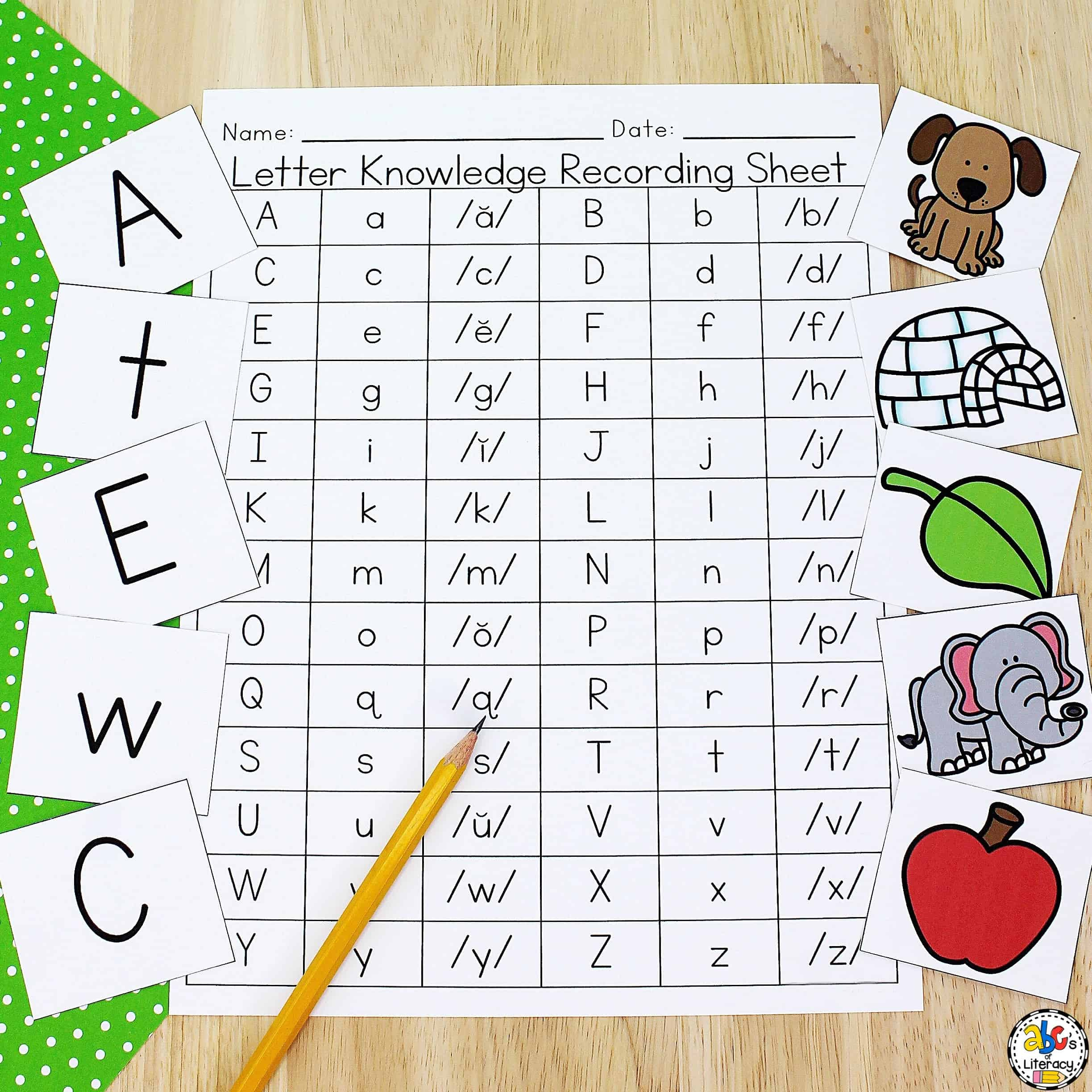 Sound &amp;amp; Letter Knowledge Assessment Recording Sheets intended for Free Printable Alphabet Checklist