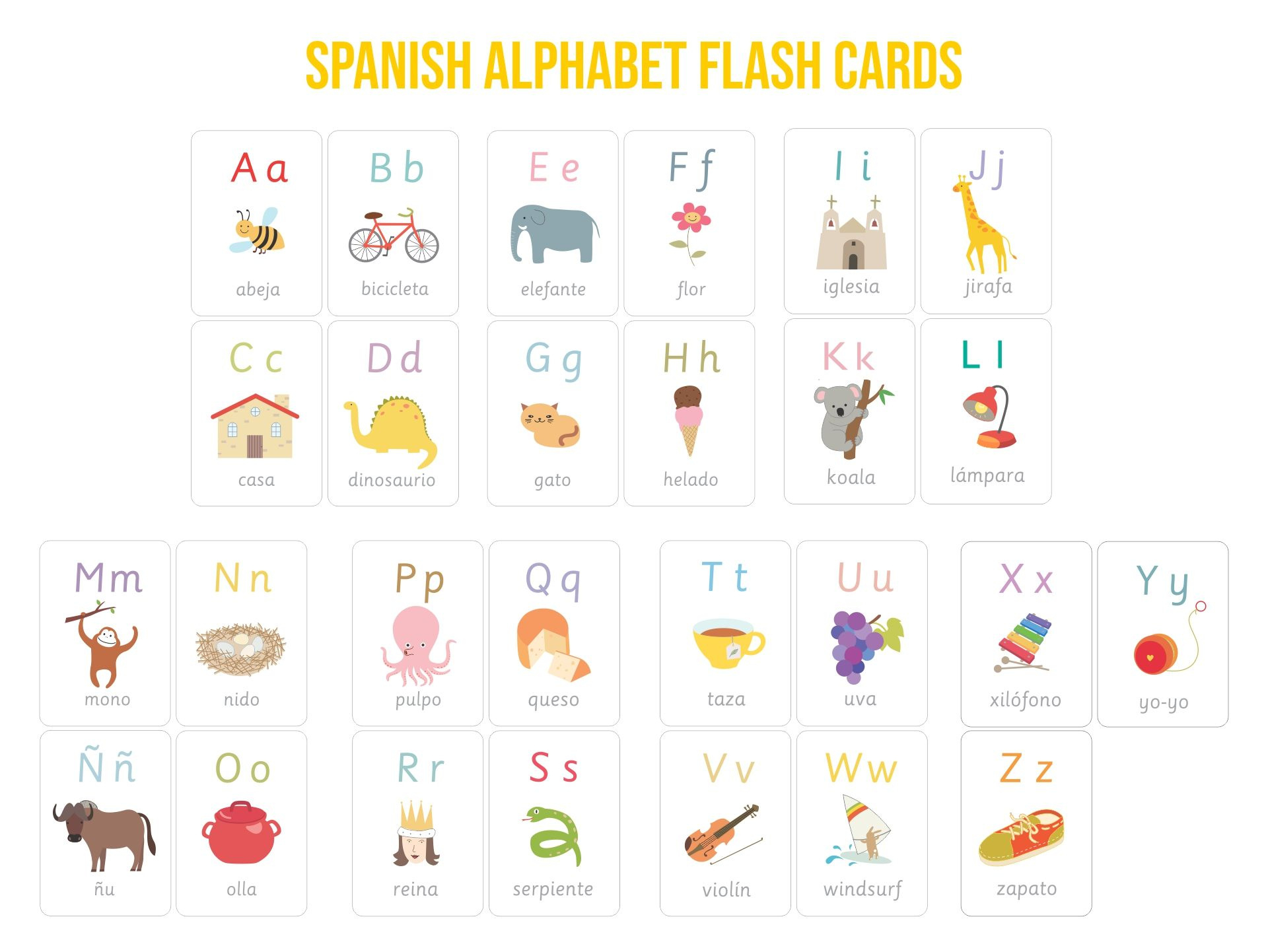 Spanish Alphabet Cards - 10 Free Pdf Printables | Printablee regarding Spanish Alphabet Flashcards Free Printable