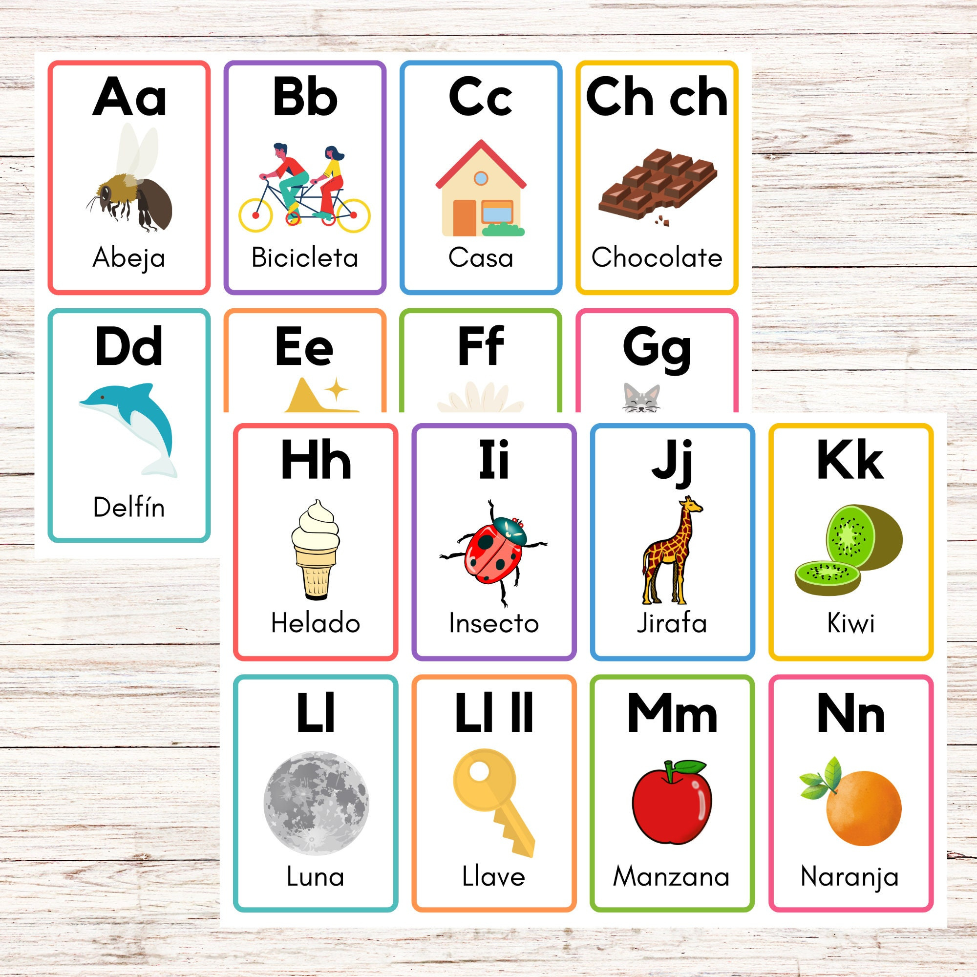 Spanish Alphabet Flashcards Printable - Etsy throughout Spanish Alphabet Flashcards Printable