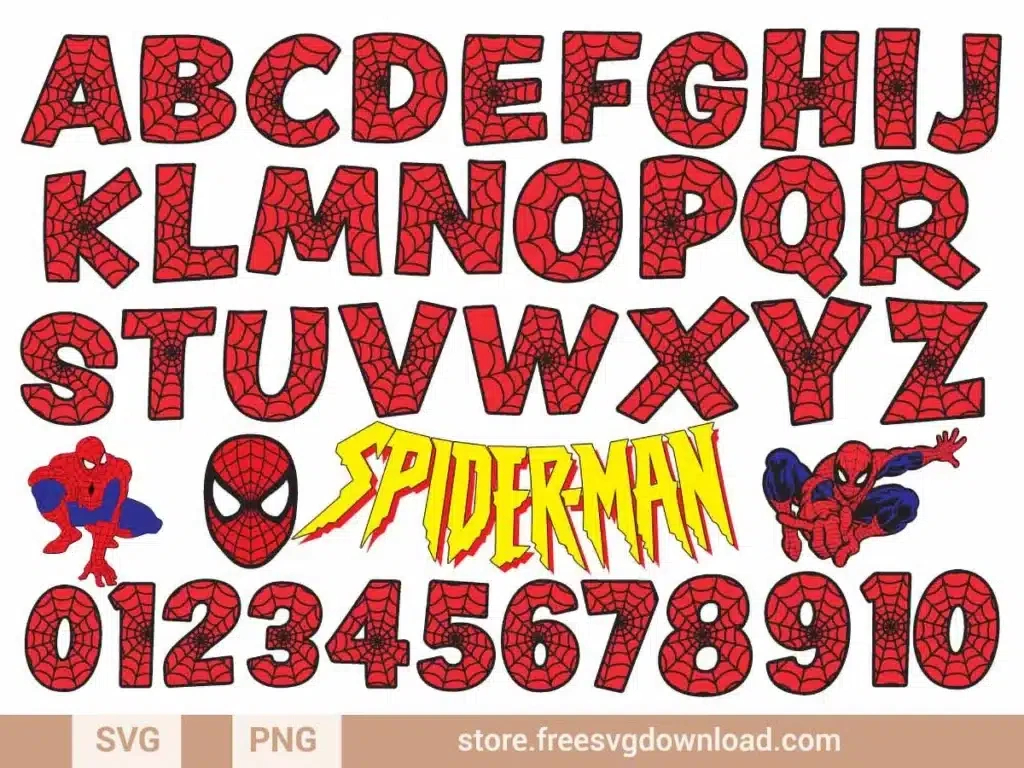 Spiderman Alphabet Svg Bundle (Fsd-J53) - Store Free Svg Download for Free Printable Spiderman Alphabet Letters