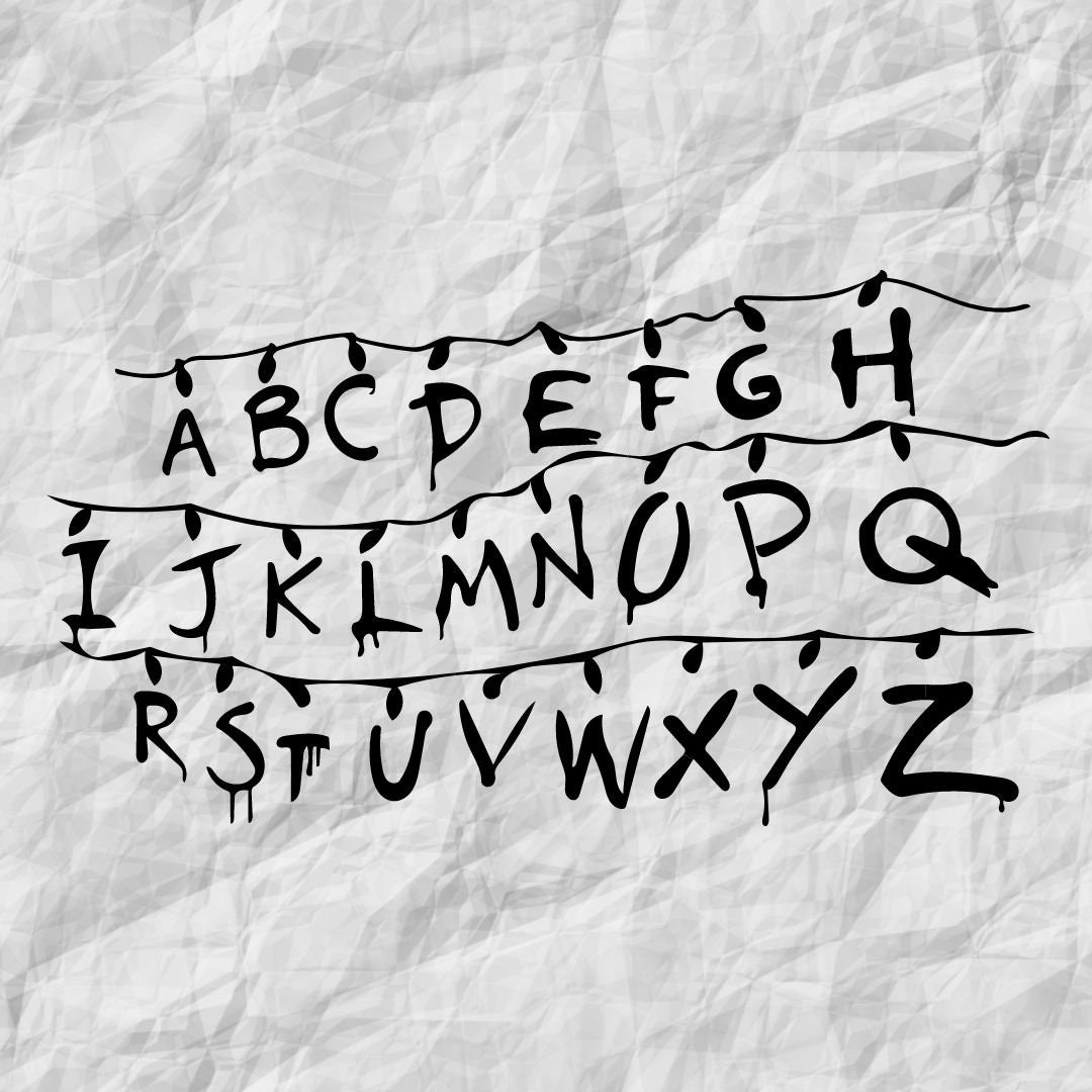 Stranger Things Alphabet Wall Svg, Dxf, Png, Cut File - Etsy in Printable Stranger Things Alphabet