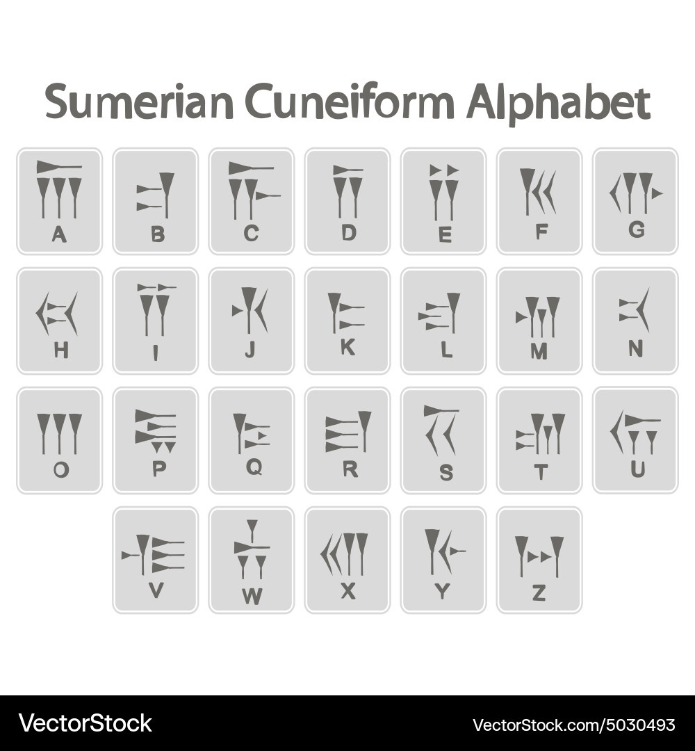 Sumerian Cuneiform Alphabet Vector Images (47) within Free Printable Cuneiform Alphabet