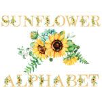 Sunflower Alphabet Clipart Scrapbooking Digital Set Printable Pertaining To Printable Sunflower Alphabet Letters