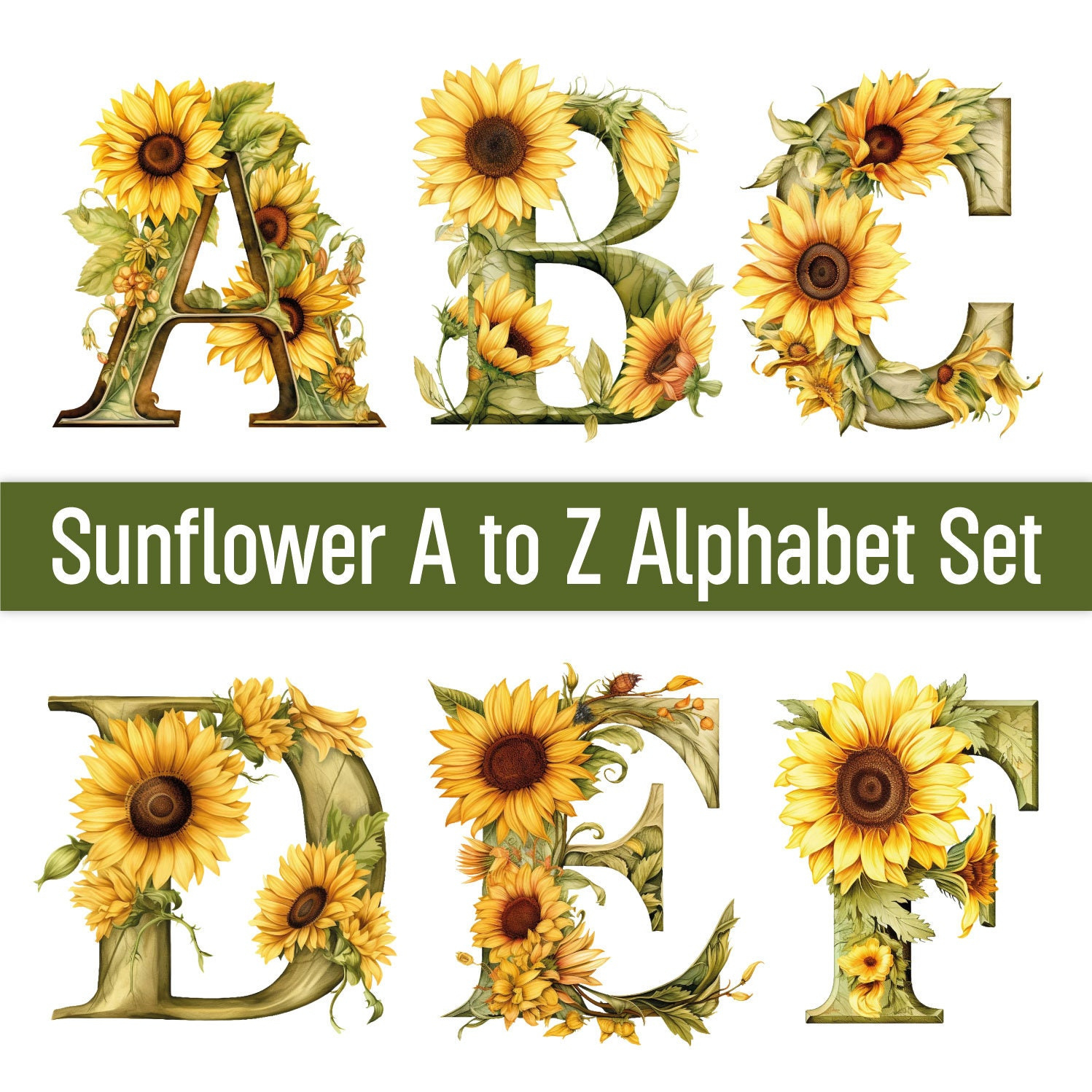 Sunflower Clipart Letter Sunflower Png Sunflower Font Alphabet Png with Printable Sunflower Alphabet Letters