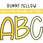 Sunny Yellow Bulletin Board Letters Printable Diy Instant Download Pertaining To Printable Yellow Alphabet Letters