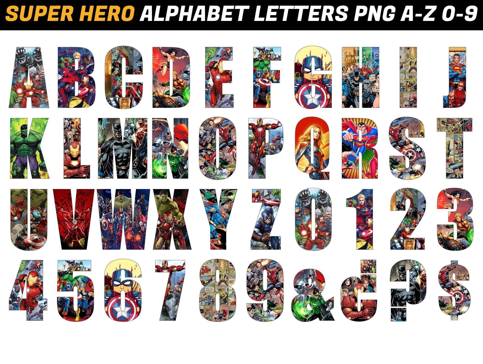 Superhero Alphabet Png Superhero Letter Font Clip Art Png pertaining to Superhero Alphabet Letters Printable