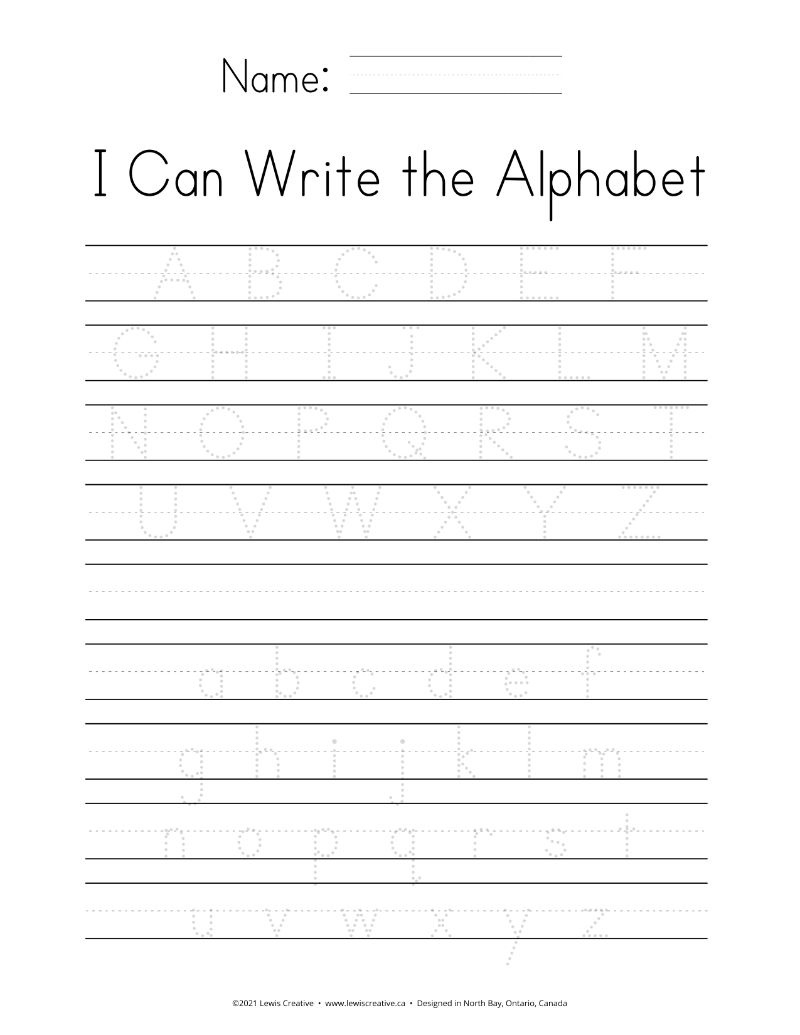 Teach Your Kids To Write The Alphabet - Lewis Creative for Alphabet Writing Worksheets Printable