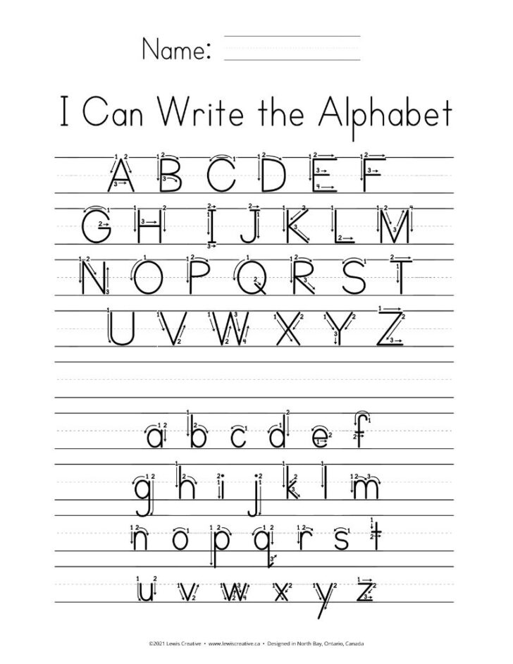 Alphabet Writing Practice Free Printable