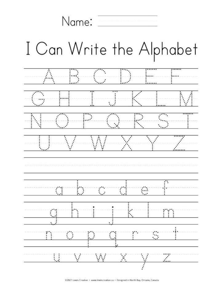Alphabet Handwriting Sheets Printable