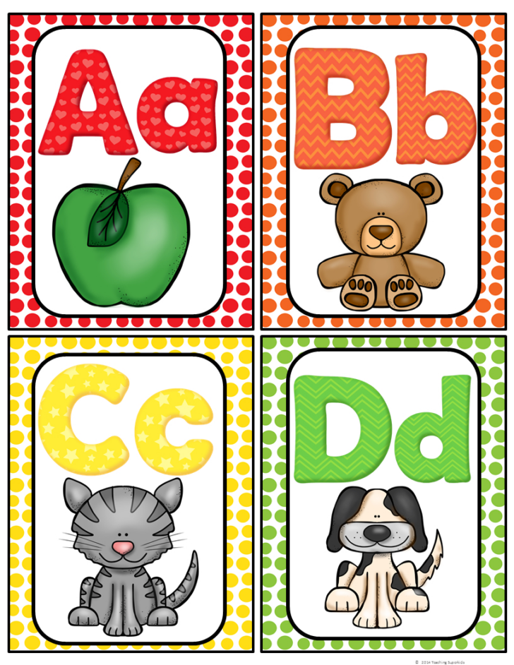 Printable Alphabet Letters with Pictures For Word Wall