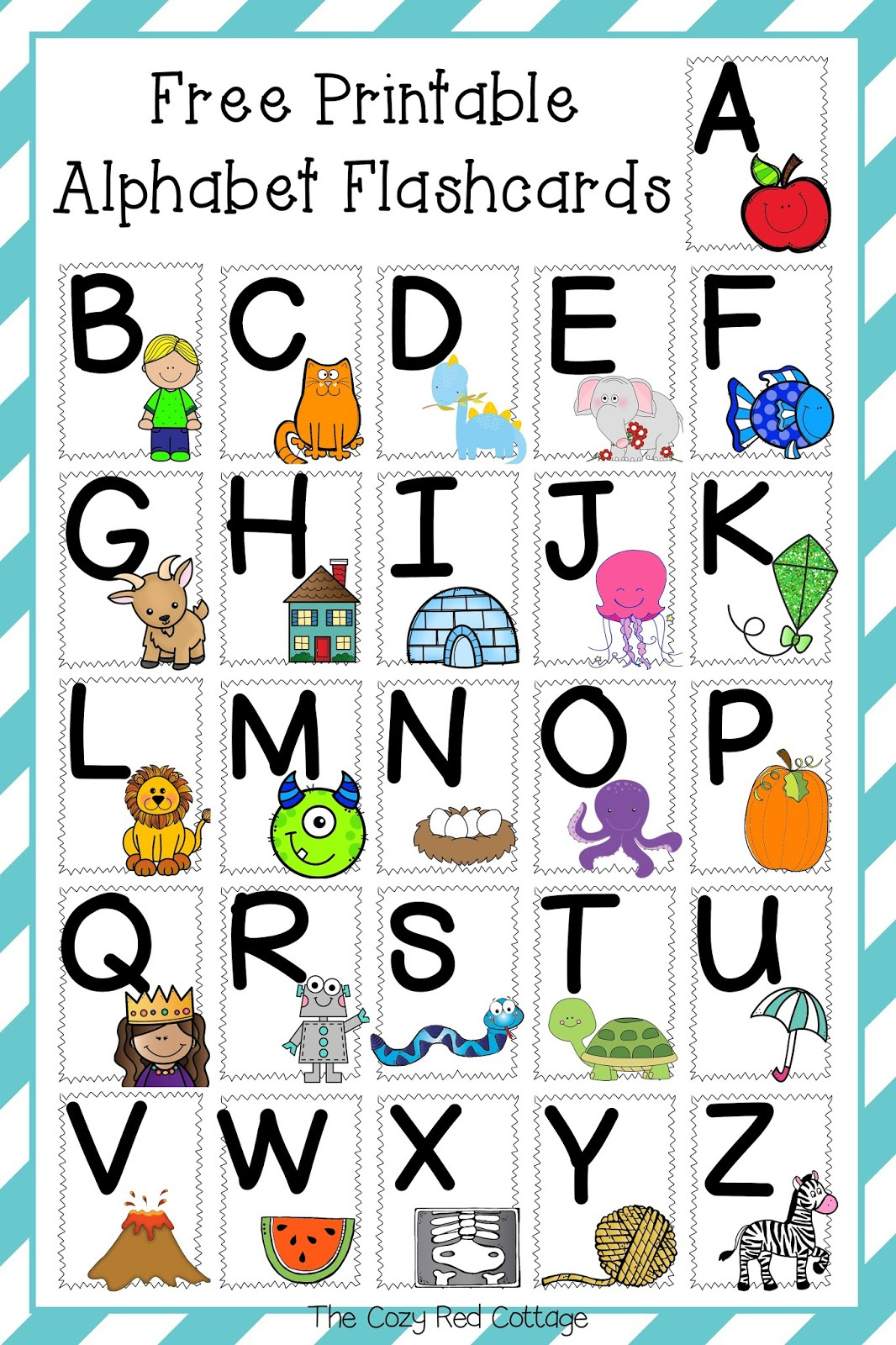 The Cozy Red Cottage: Free Printable Alphabet Flashcards pertaining to Downloadable Free Printable Alphabet Flash Cards