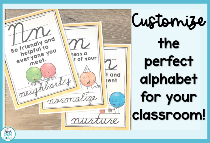 Printable Cursive Alphabet For Classroom Wall