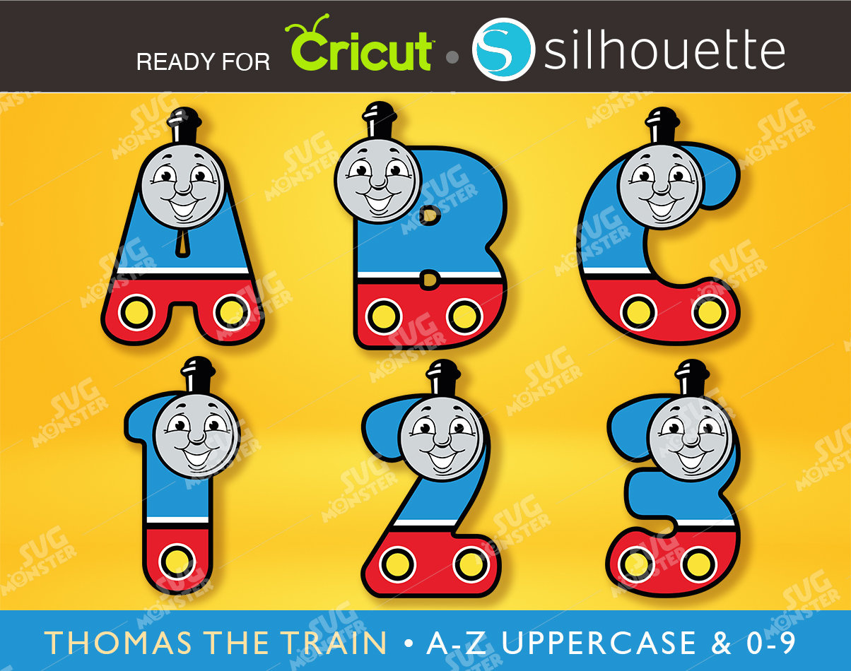 Thomas The Train Font Svg Alphabet Svg Dxf Cutting Files For Vinyl throughout Thomas the Train Alphabet Printable