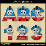 Thomas Train Alphabet Letters & Numbers Clip Art Graphics   Etsy Hong Kong Within Thomas The Train Alphabet Printable
