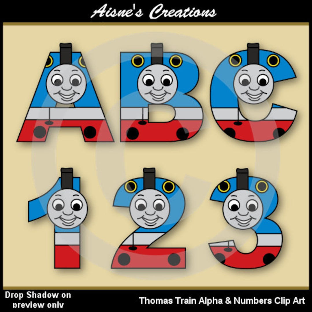 Thomas Train Alphabet Letters &amp;amp; Numbers Clip Art Graphics - Etsy Hong Kong within Thomas the Train Alphabet Printable
