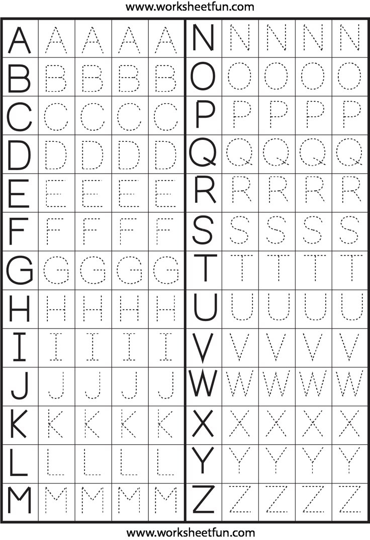 Traceable Alphabet Worksheets - 10 Free Pdf Printables | Printablee in Writing Alphabet Letters Printable