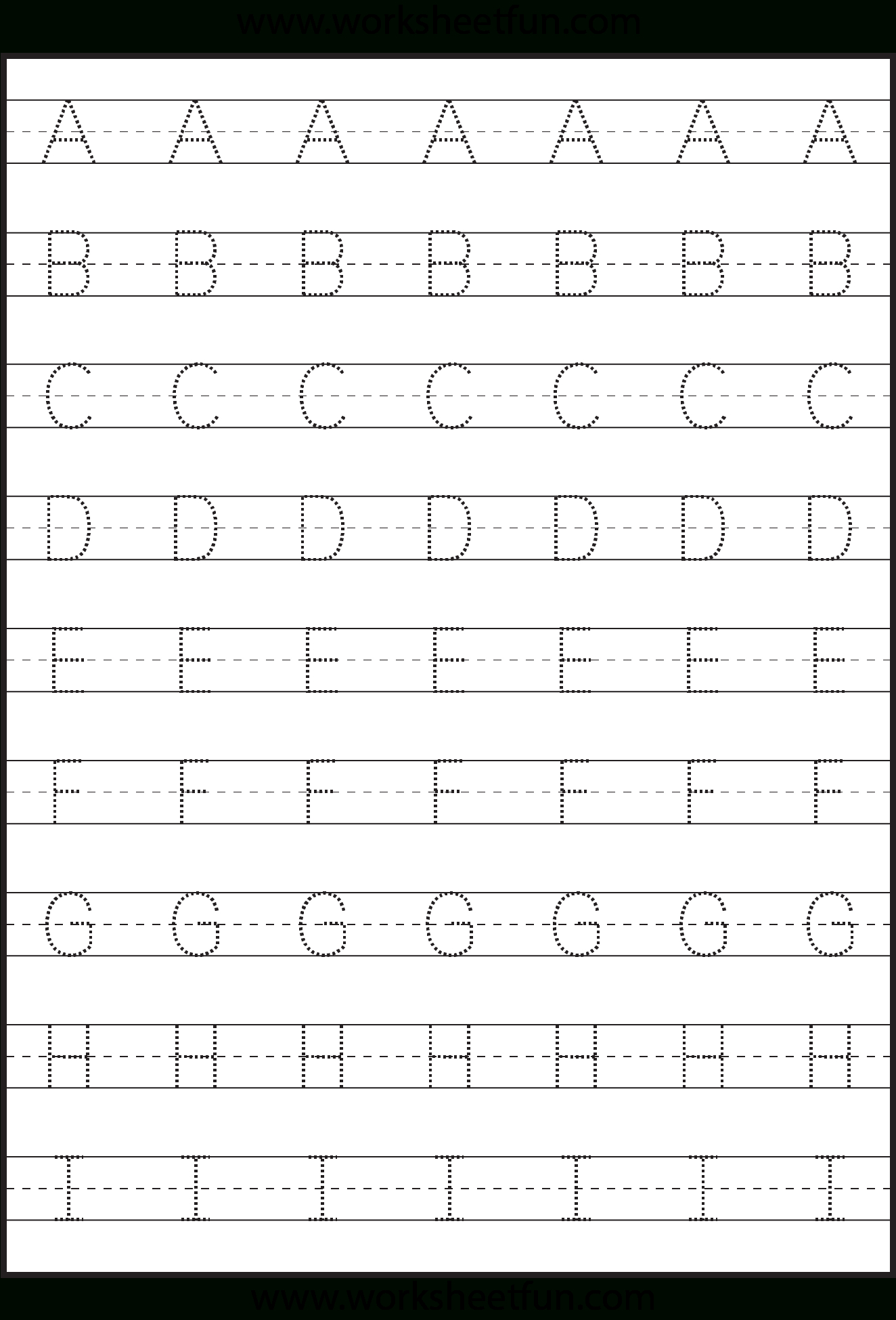 Tracing – Uppercase Letters – Capital Letters – 3 Worksheets for Free Upper Case Alphabet Printable