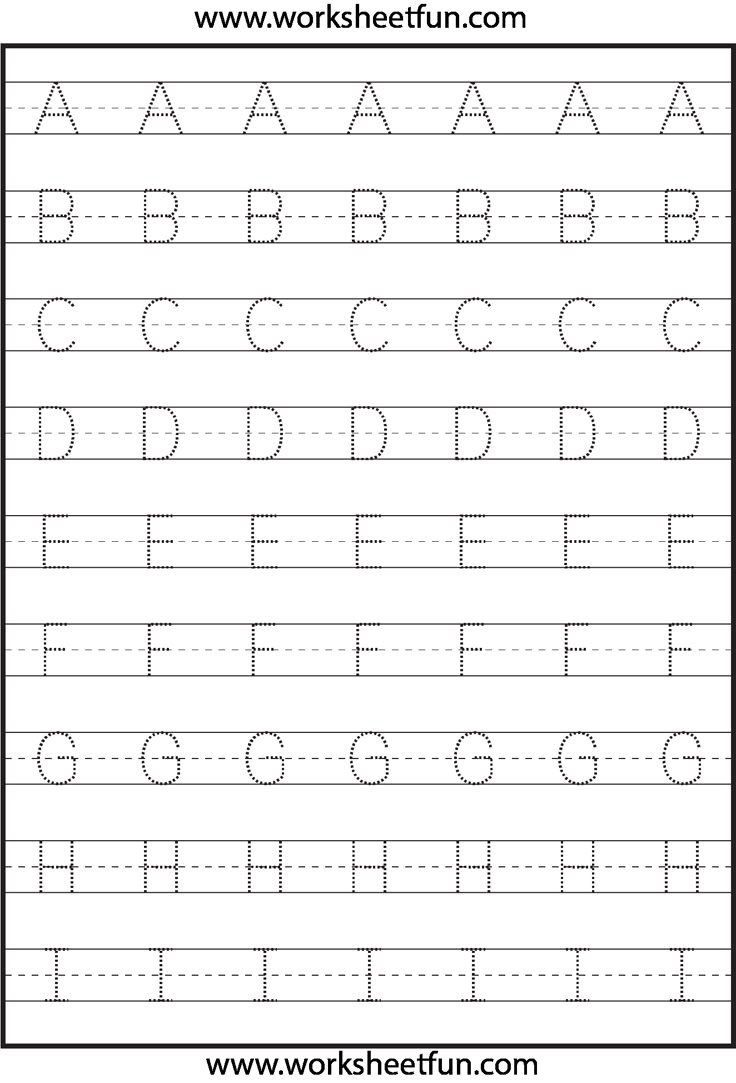 Tracing – Uppercase Letters – Capital Letters – 3 Worksheets in Printable Upper Case Alphabet Worksheets