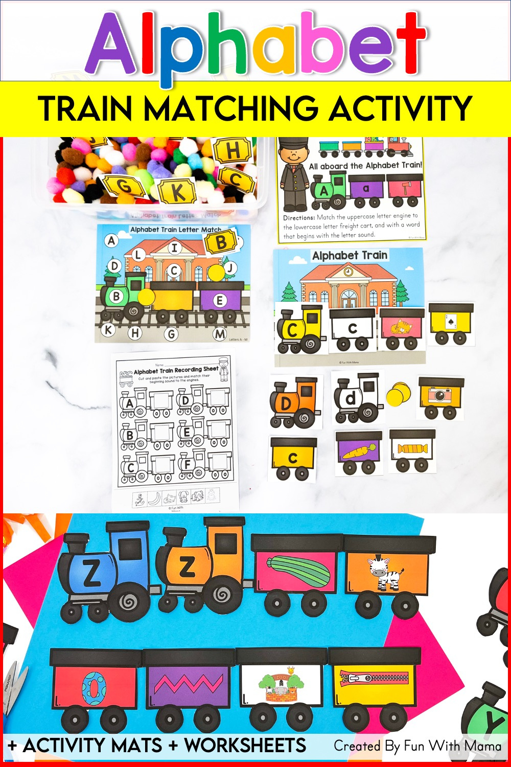 Train Theme Alphabet Matching Activity - Fun With Mama intended for Alphabet Train Printable Free