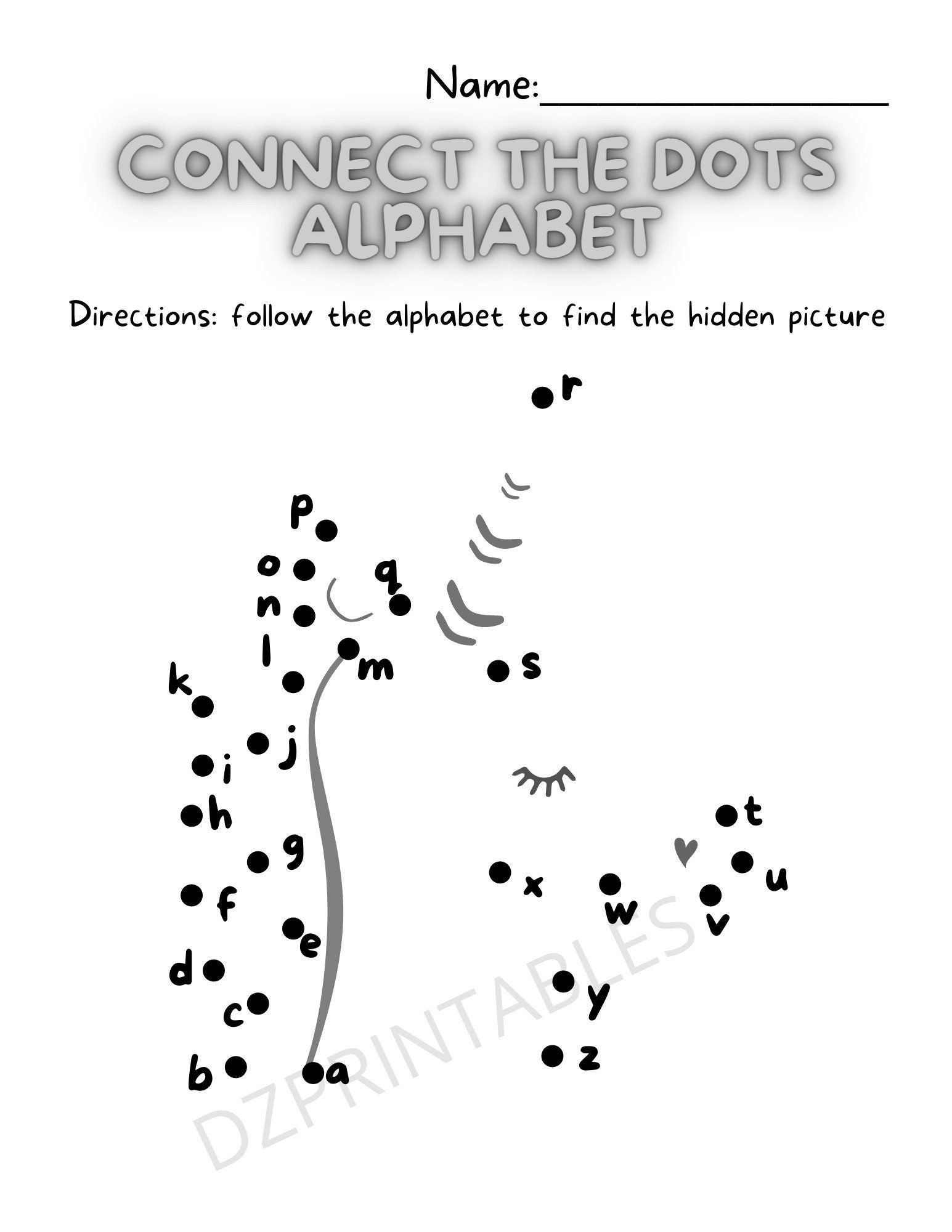Unicorn Connect The Dots Alphabet/Letters Printable - Etsy Uk throughout Connecting Alphabet Dots Printable