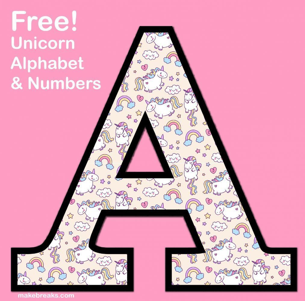 Unicorn Letters &amp;amp; Numbers To Print 3 - Free Printable Alphabet within Free Printable Unicorn Alphabet Letters