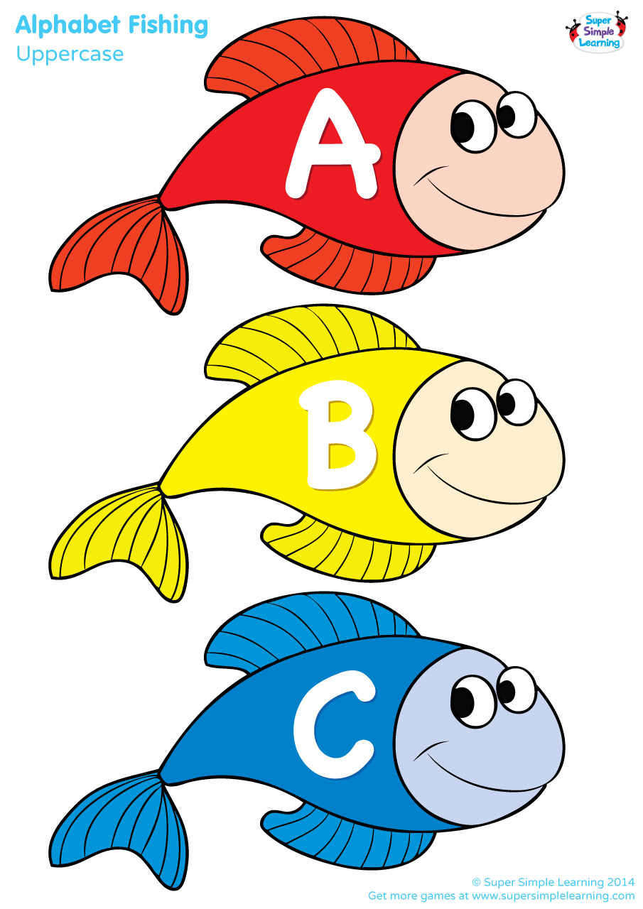 Uppercase Alphabet Fishing Game - Super Simple inside Alphabet Fishing Game Printable