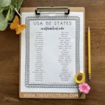 Usa 50 States Alphabetical Order Free Printable   The Art Kit In 50 States Alphabetical Order Printable