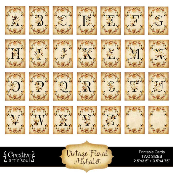 Printable Vintage Alphabet Cards